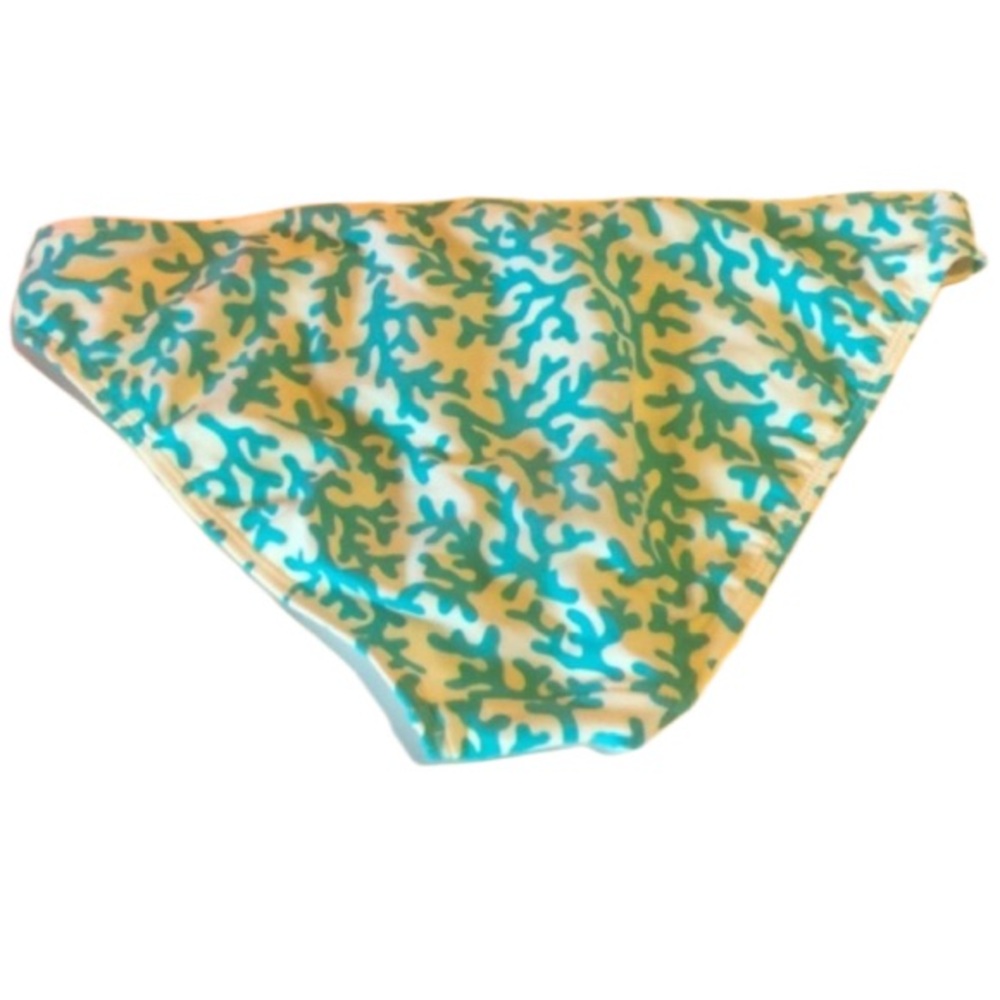 Old Navy Coral Print Bikini Swim Bottoms Women’s Small Blue Cream nwot - Picture 4 of 8